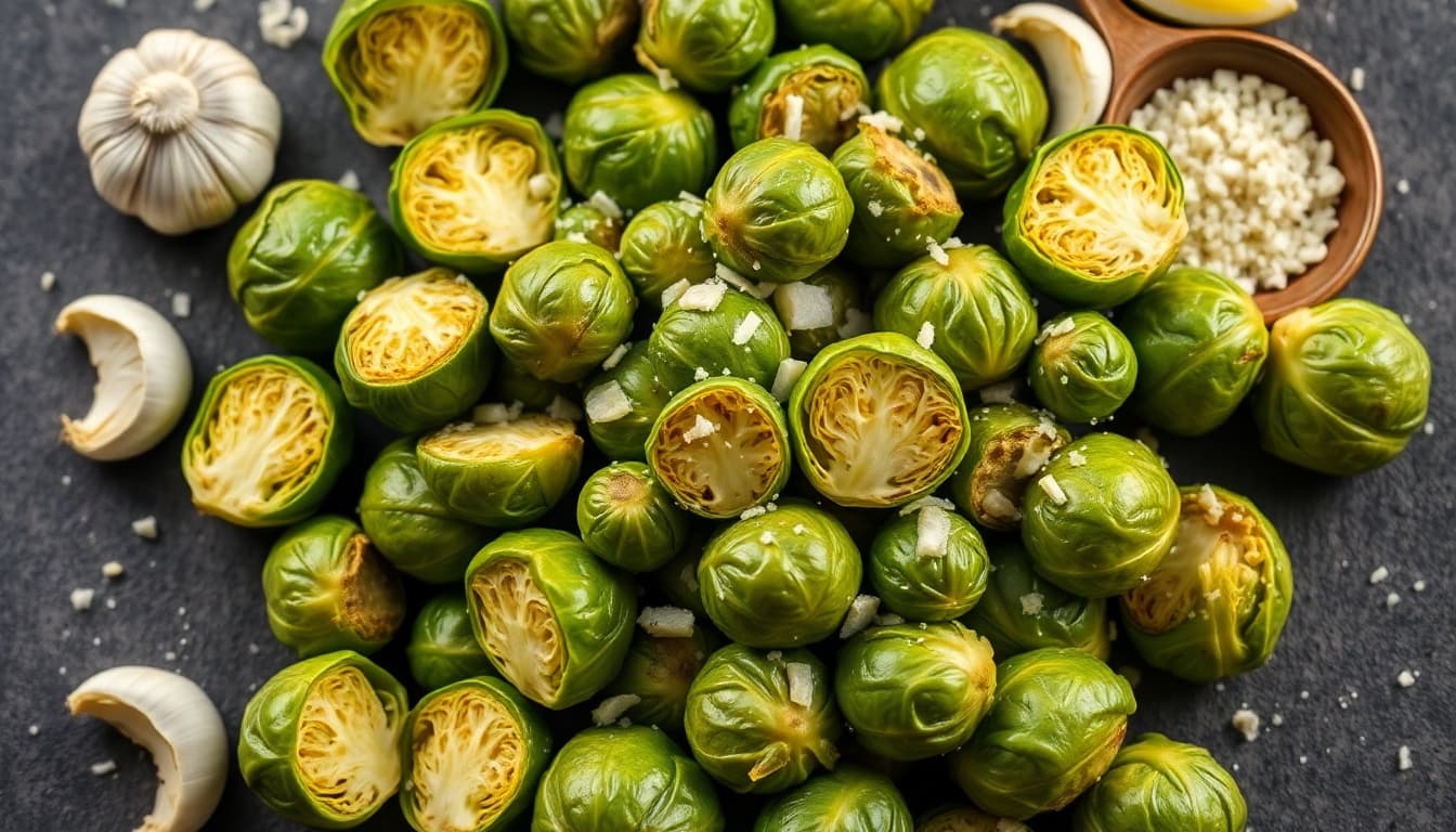 Air Fryer Garlic Parmesan Brussels Sprouts