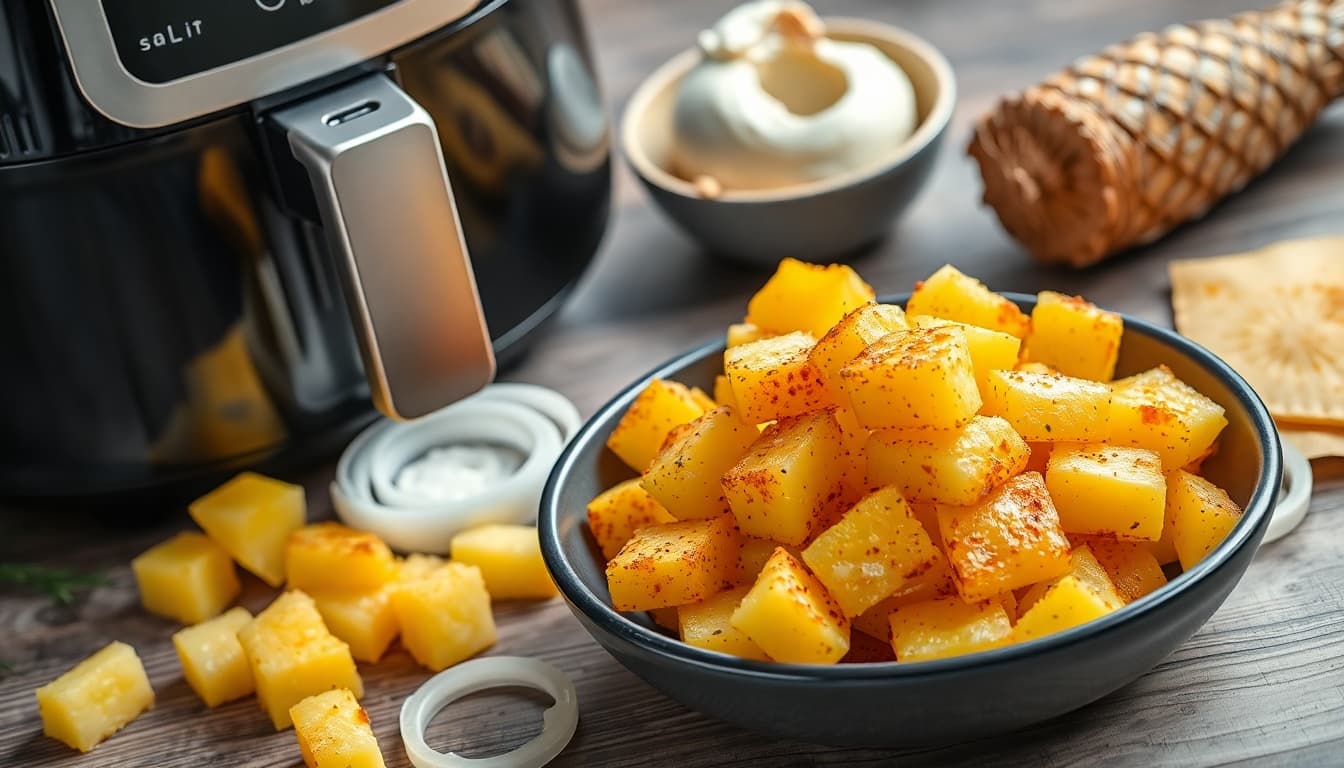 Crispy Air-Fried Pineapple and Onions Delight