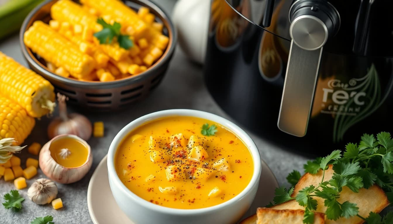 Crispy Air Fryer Corn Soup Delight