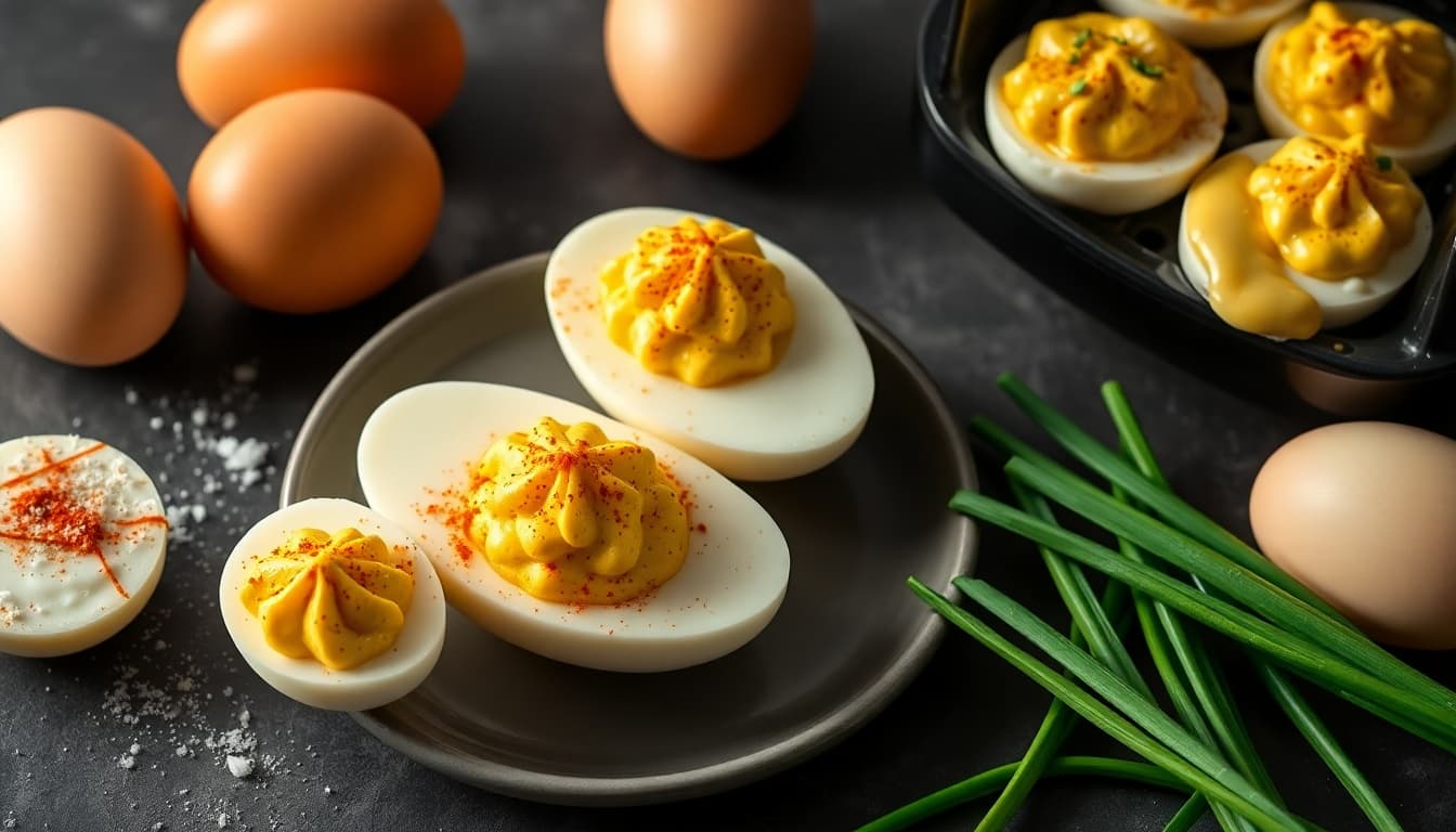 Crispy Air Fryer Deviled Eggs