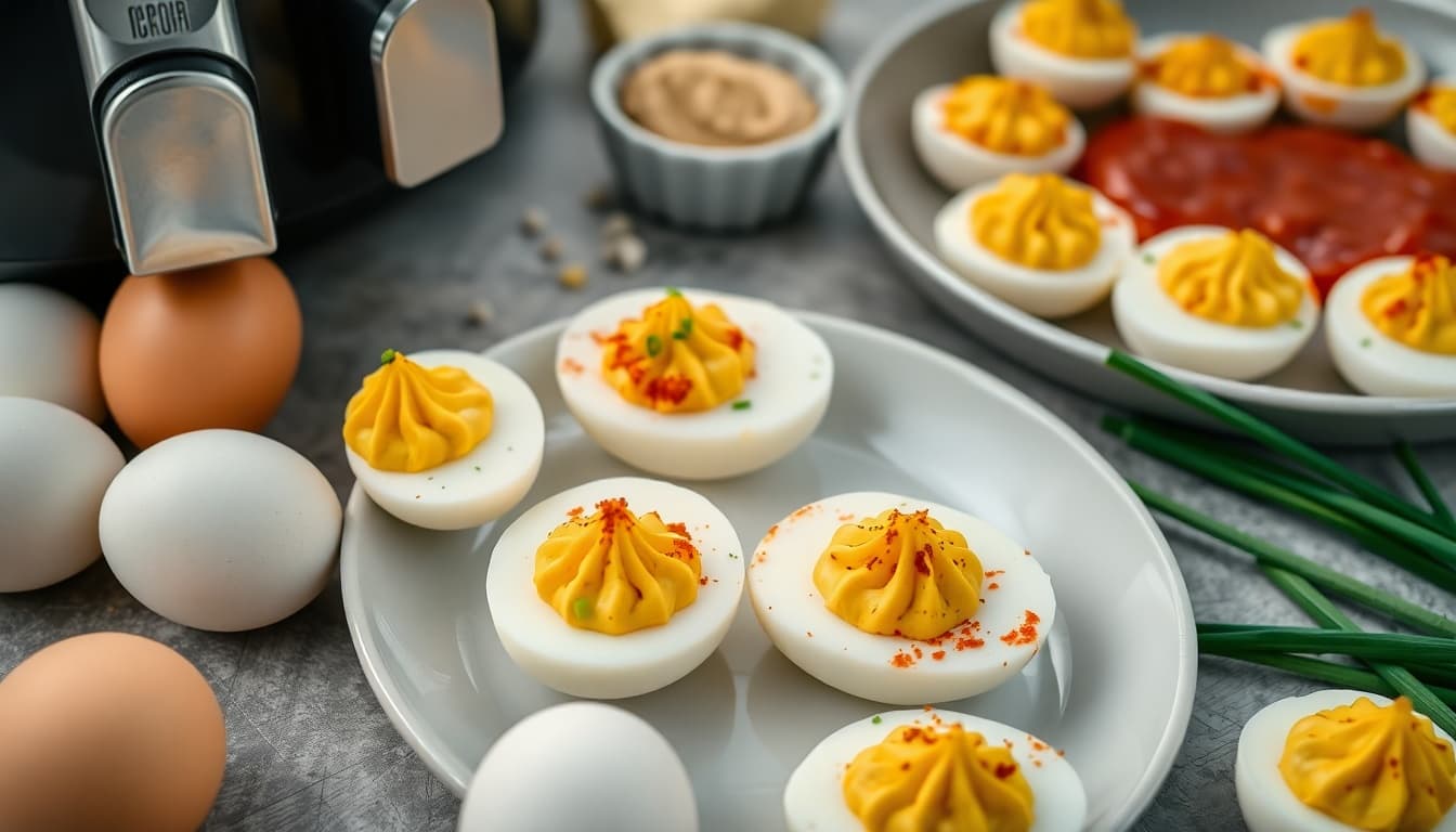 Crispy Air Fryer Deviled Eggs