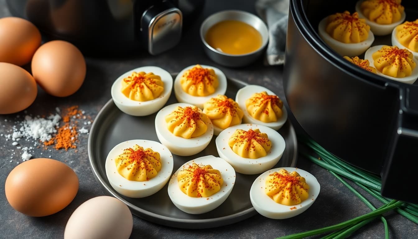 Crispy Air Fryer Deviled Eggs