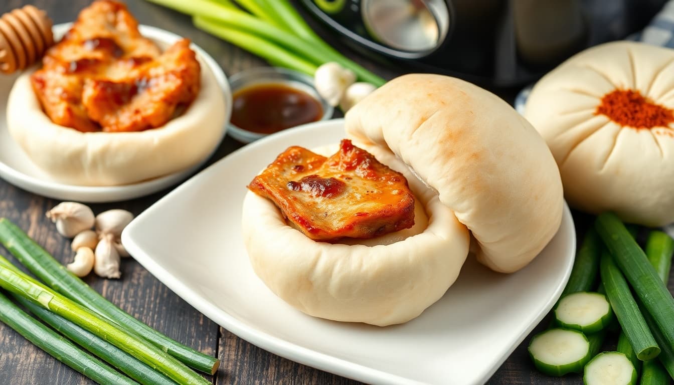 Crispy Air Fryer Pork Belly Bao Buns