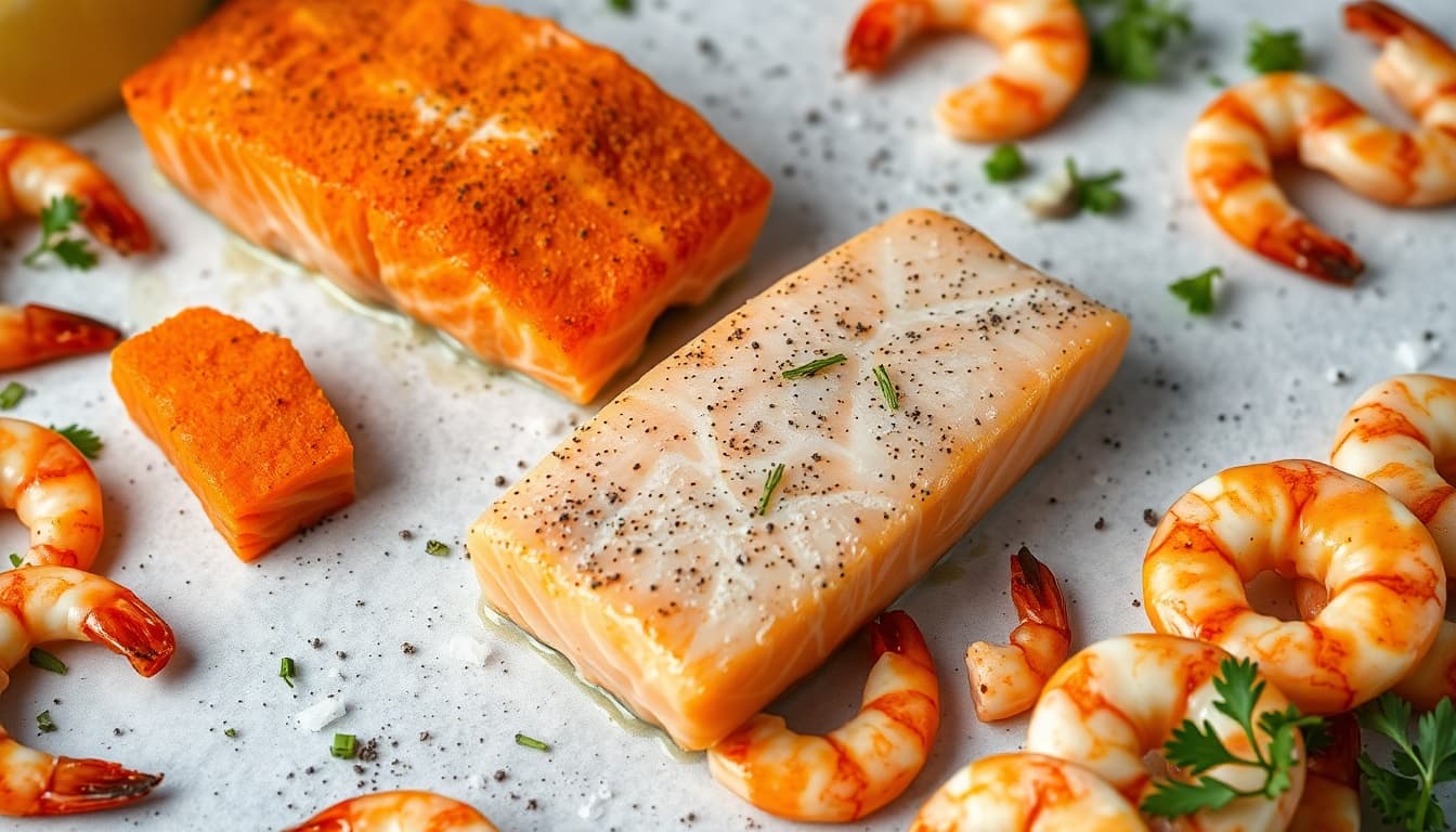 Crispy Air Fryer Salmon and Shrimp Delight