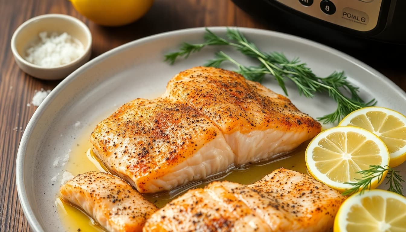 Crispy Air Fryer Salmon with Lemon Herb Glaze