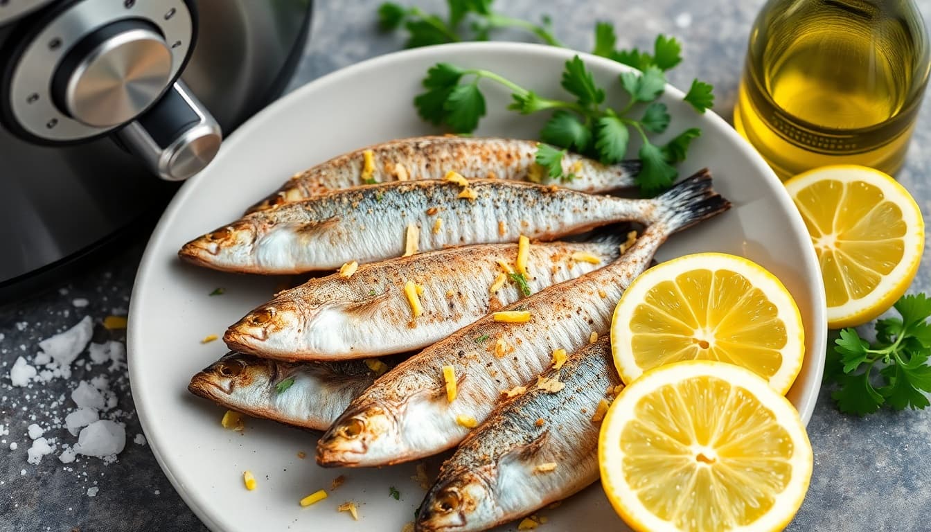 Crispy Air Fryer Sardines with Lemon Zest