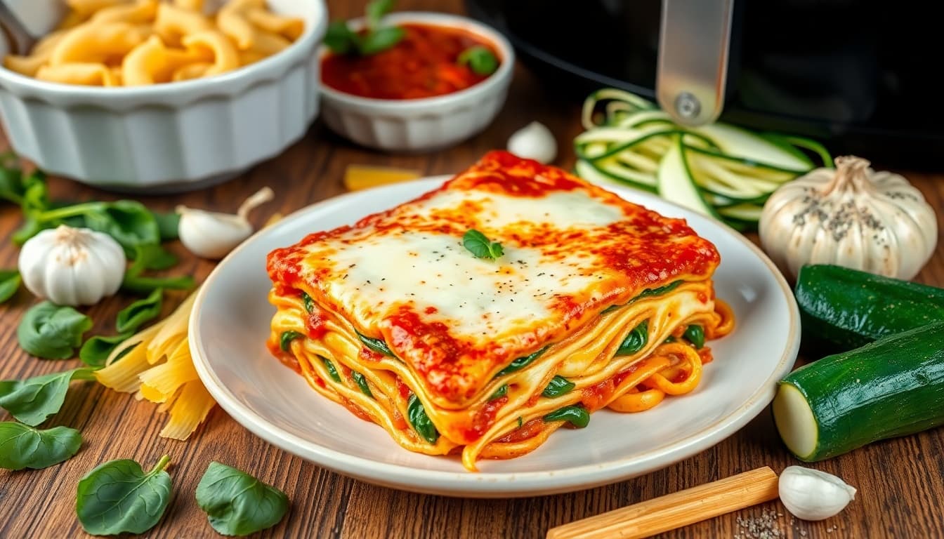 Crispy Air Fryer Vegetarian Lasagna