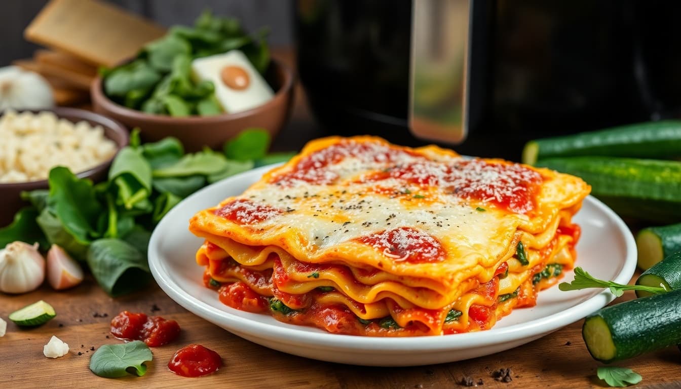 Crispy Air Fryer Vegetarian Lasagna Delight