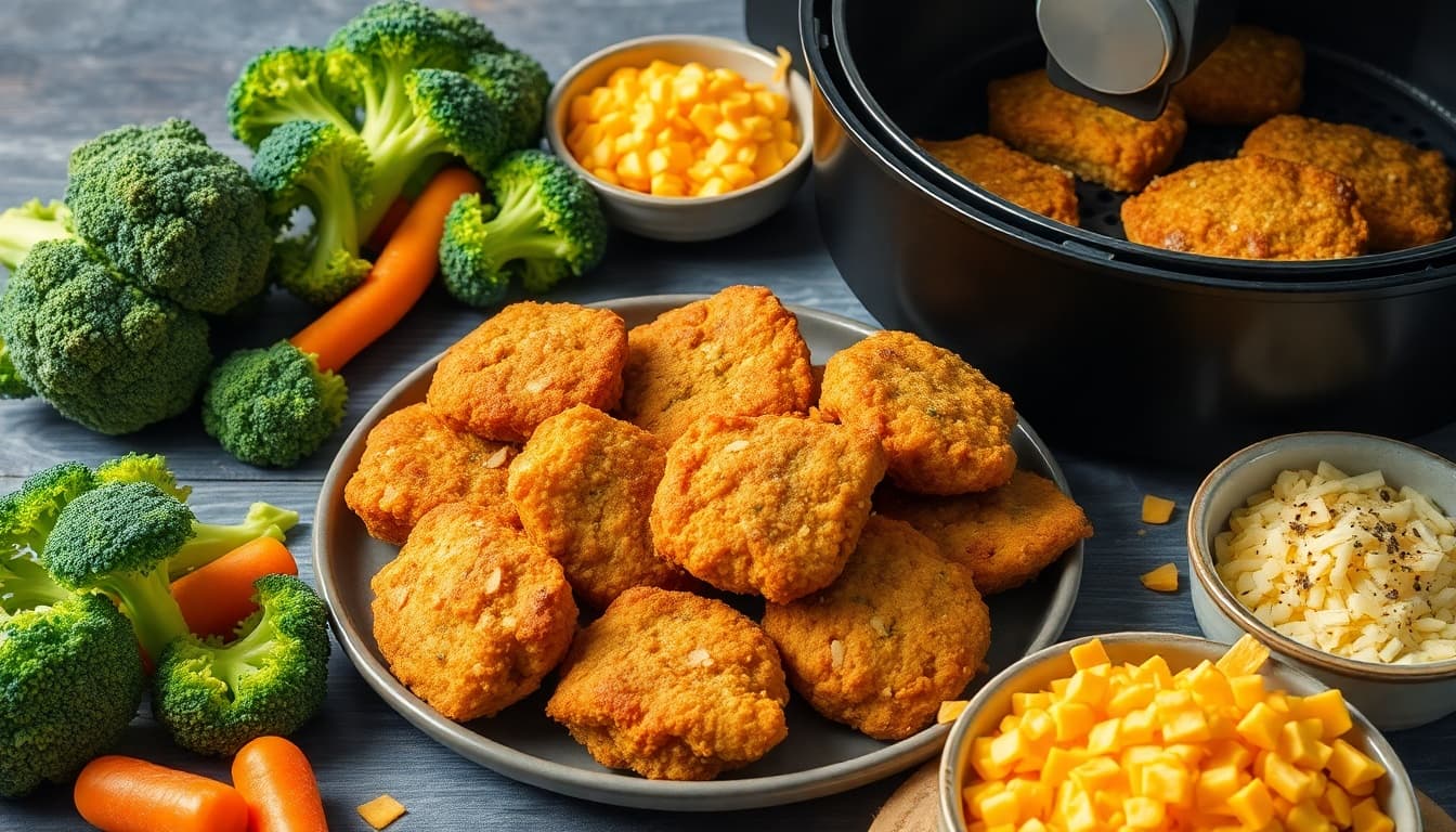 Crispy Air Fryer Veggie Nuggets with a Vitamin Boost