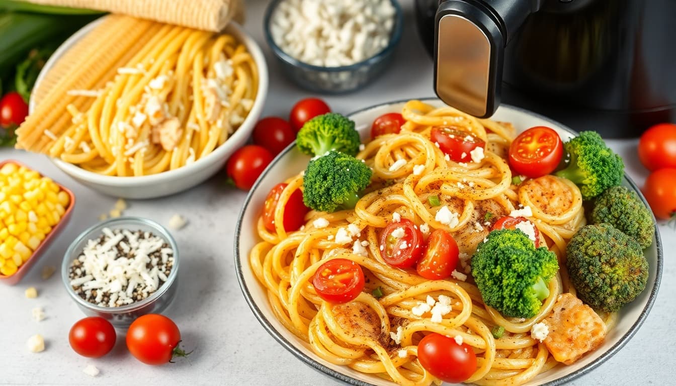 Crispy Air Fryer Veggie Pasta Delight
