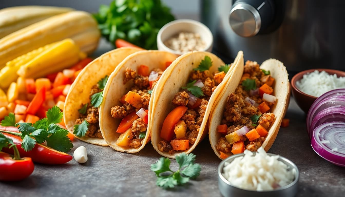 Crispy Air Fryer Veggie Tacos