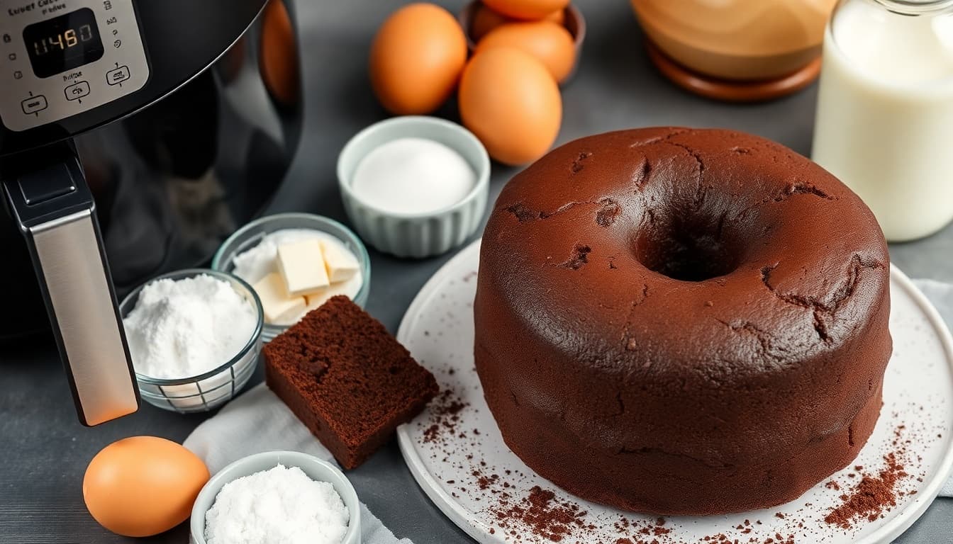 Decadent Air Fryer Chocolate Cake