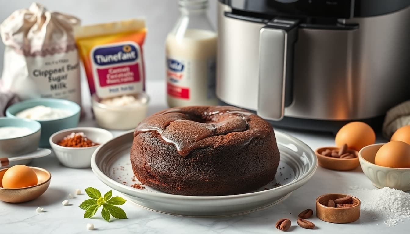 Decadent Air Fryer Chocolate Cake