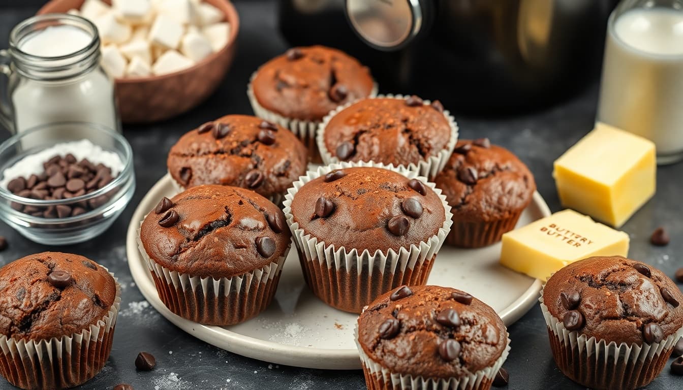 Decadent Air Fryer Chocolate Muffins