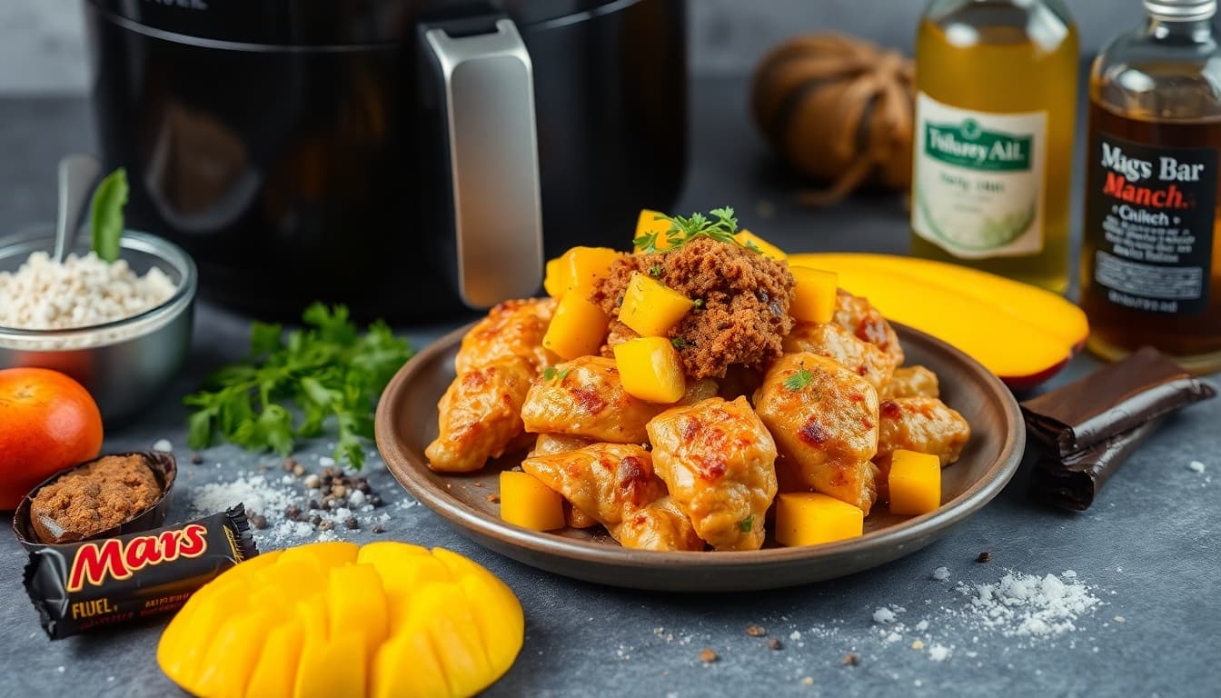 Mango Chicken Delight with Mars Bar Crunch